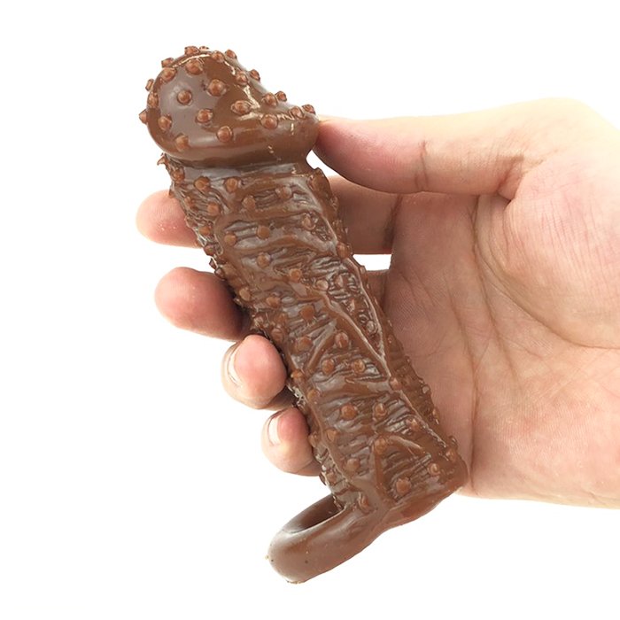 6 Inch Brave Man Penis Enlarge Sleeve Choco Brown