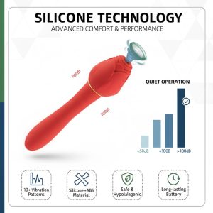 Silicone G-Spot Heating Red Rose Vibrator for Women Waterproof Female Vagina Clitoris Massager Sex Toys